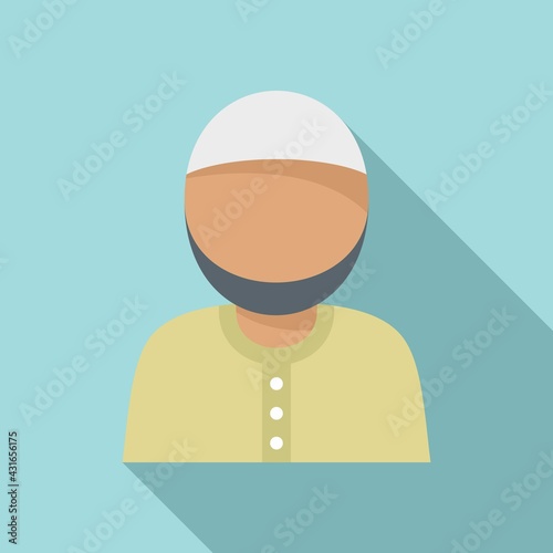 Muslim immigrant icon, flat style
