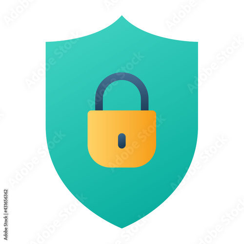 secure shield trusted safe single isolated icon with smooth style