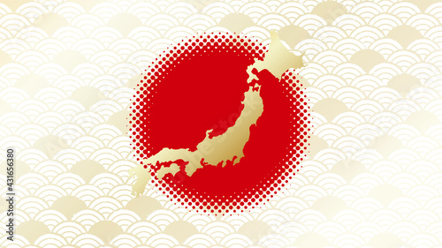 緑色の和風パターン