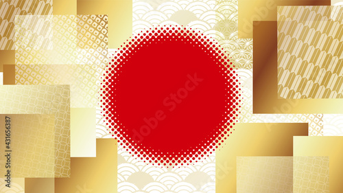 緑色の和風パターン