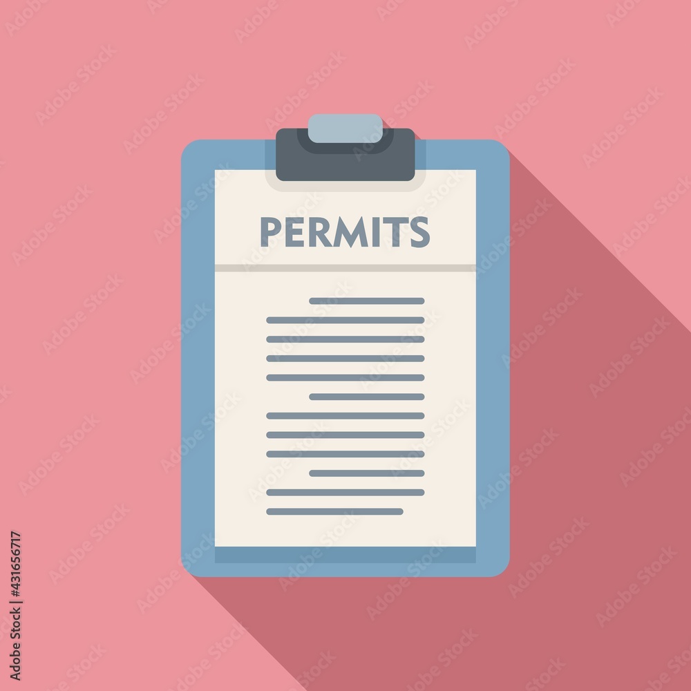 Illegal immigrants permits icon, flat style Illegal immigrants permits icon, flat style