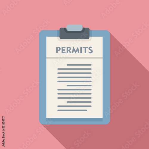 Illegal immigrants permits icon, flat style