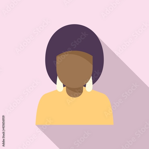 African woman immigrant icon, flat style