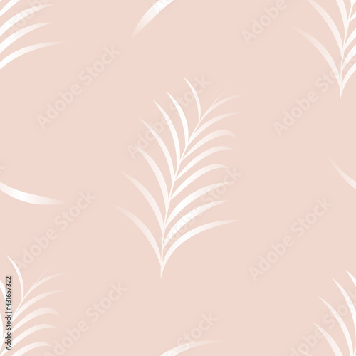 Seamless Pattern with leaves on pink background