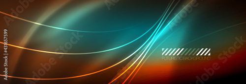 Neon dynamic beams vector abstract wallpaper background. Wallpaper background, design templates for business or technology presentations, internet posters or web brochure covers
