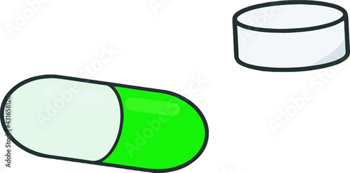 Green medicine and medicine illustration