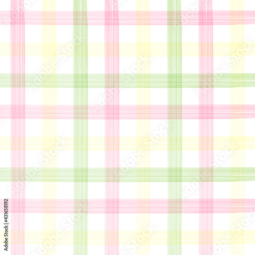 Colorful watercolor seamless checkered pattern