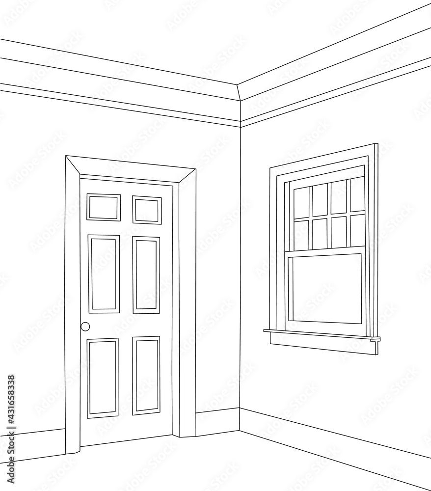 sketch interior door and window sketch interior door and window