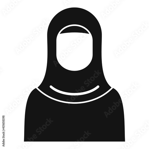 Woman refugee icon, simple style