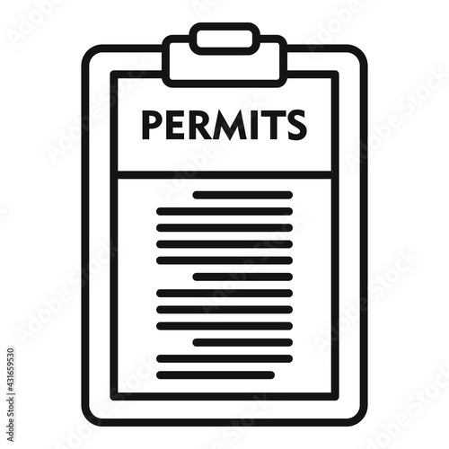 Illegal immigrants permits icon, outline style