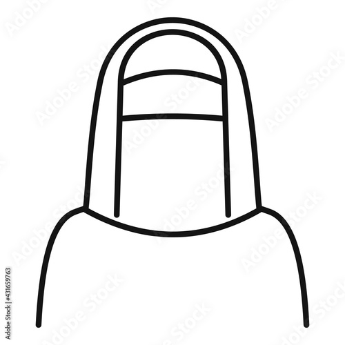 Immigrant muslim woman icon, outline style