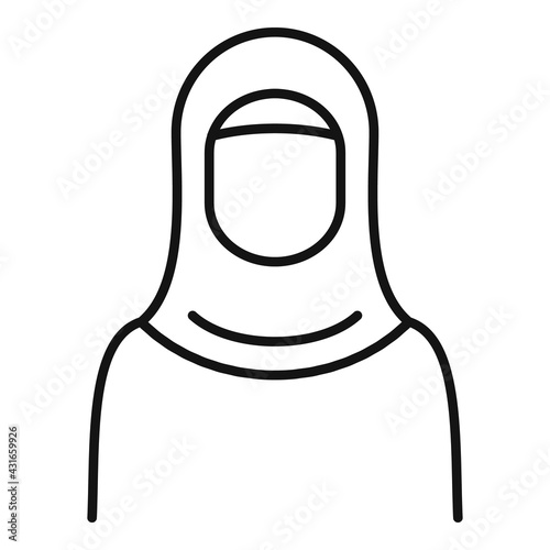 Woman refugee icon, outline style
