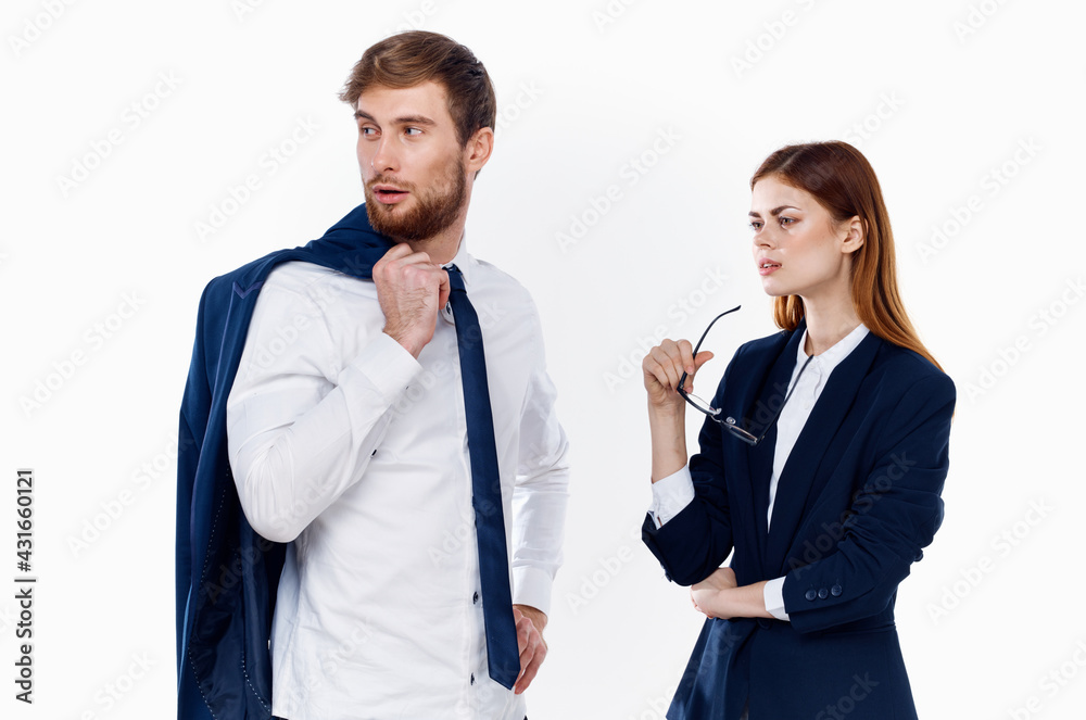 business man and woman in office manager suit professionals business man and woman in office manager suit professionals