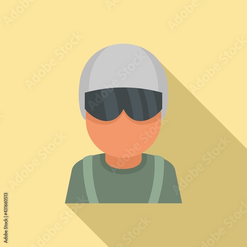 Skydiver avatar icon, flat style