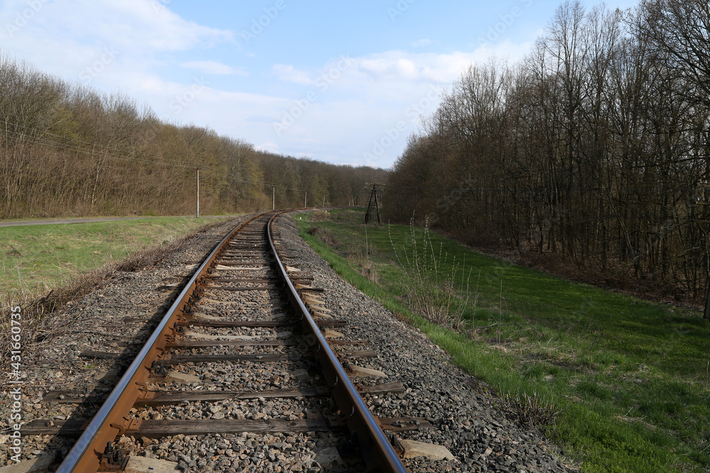 the railway going into the distance