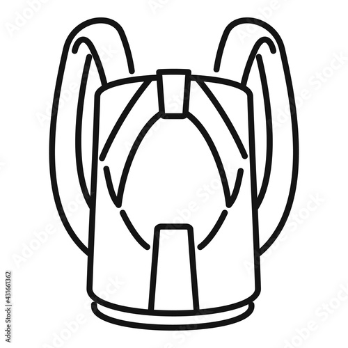 Parachuting backpack icon, outline style