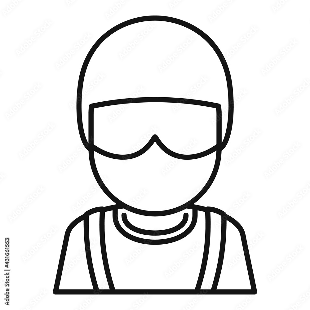 Skydiver avatar icon, outline style