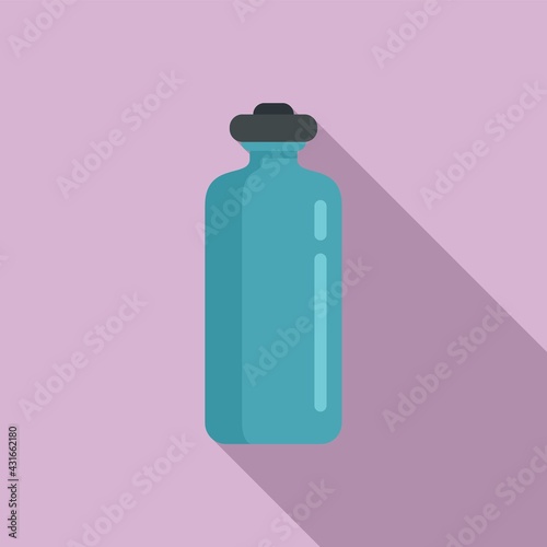 Fitness water bottle icon, flat style