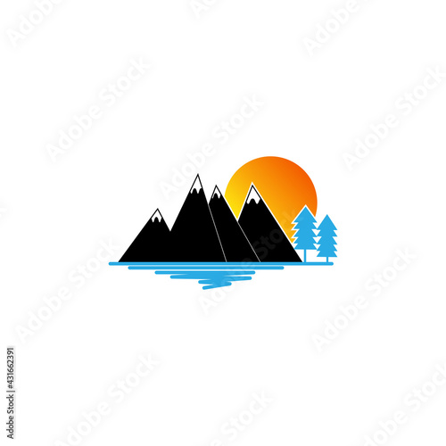 mountain logo vector illustration concept  icon  element  and template for business
