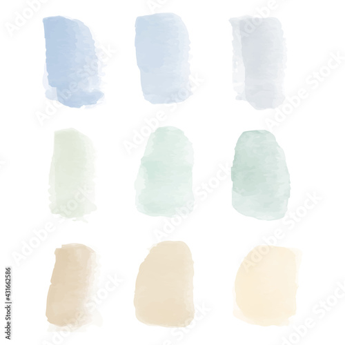 Set pastel of watercolor stain for design