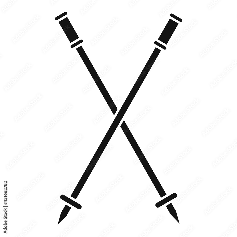 Ski sticks icon, simple style Ski sticks icon, simple style