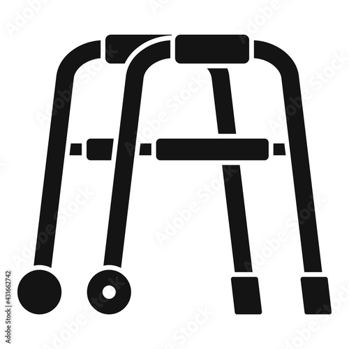 Senior walker icon, simple style