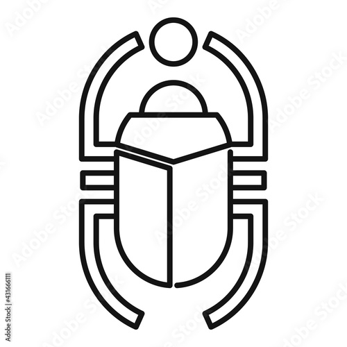 Egypt scarab beetle icon, outline style