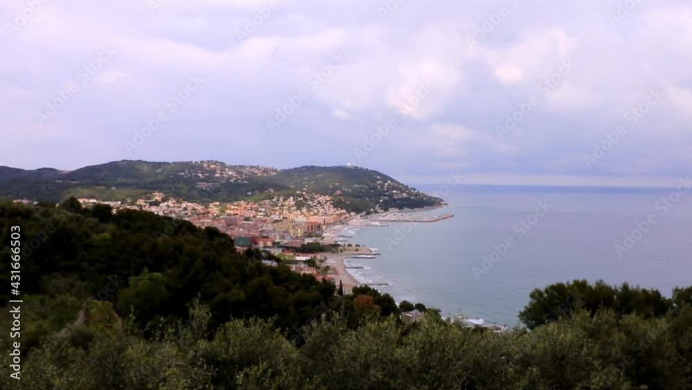Time lapse Mediterranean sea view from coast in sunny day in Italy Time lapse Mediterranean sea view from coast in sunny day in Italy