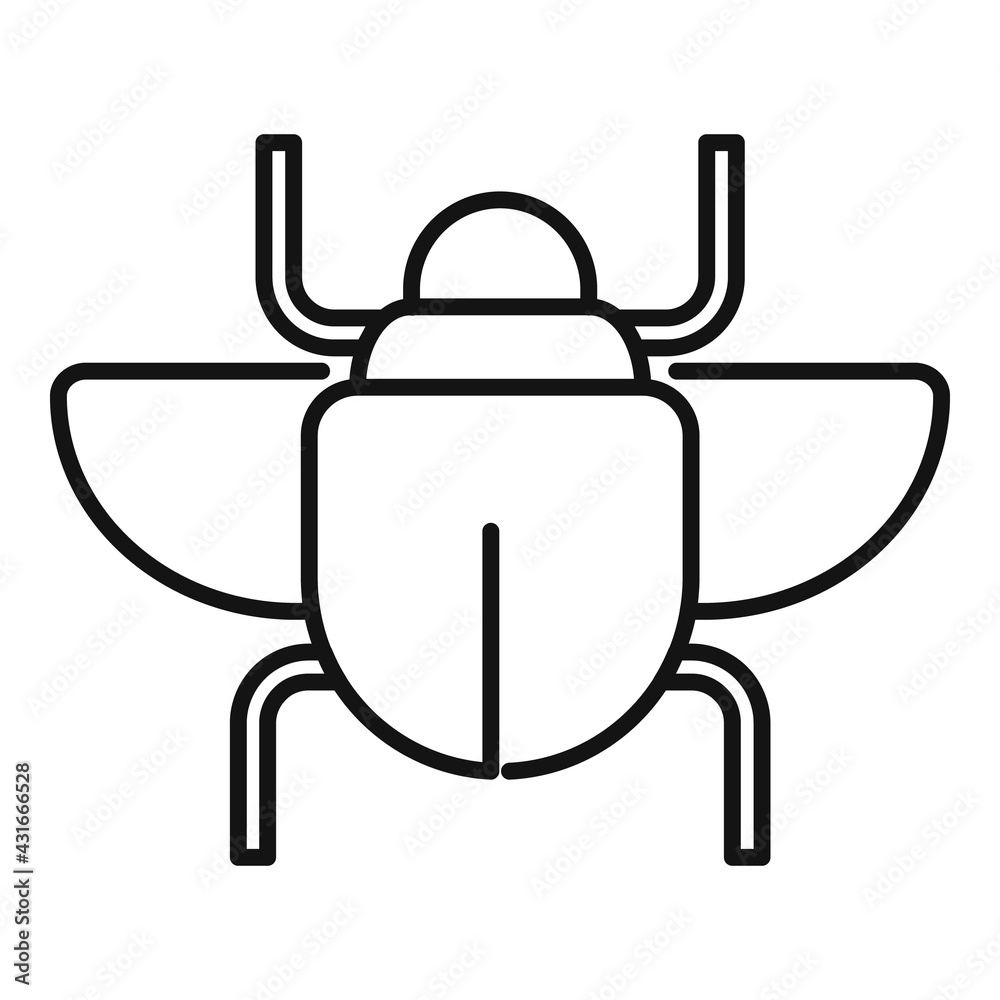 Gold scarab beetle icon, outline style Gold scarab beetle icon, outline style