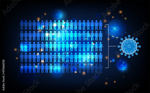 covid 19 background, Overall condition corona virus , futuristic digital innovation background vector illustration