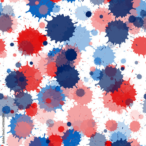 Paint stains seamless splatter, spray blots, spots