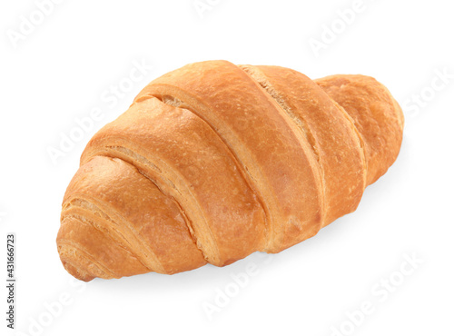 Delicious fresh crispy croissant isolated on white