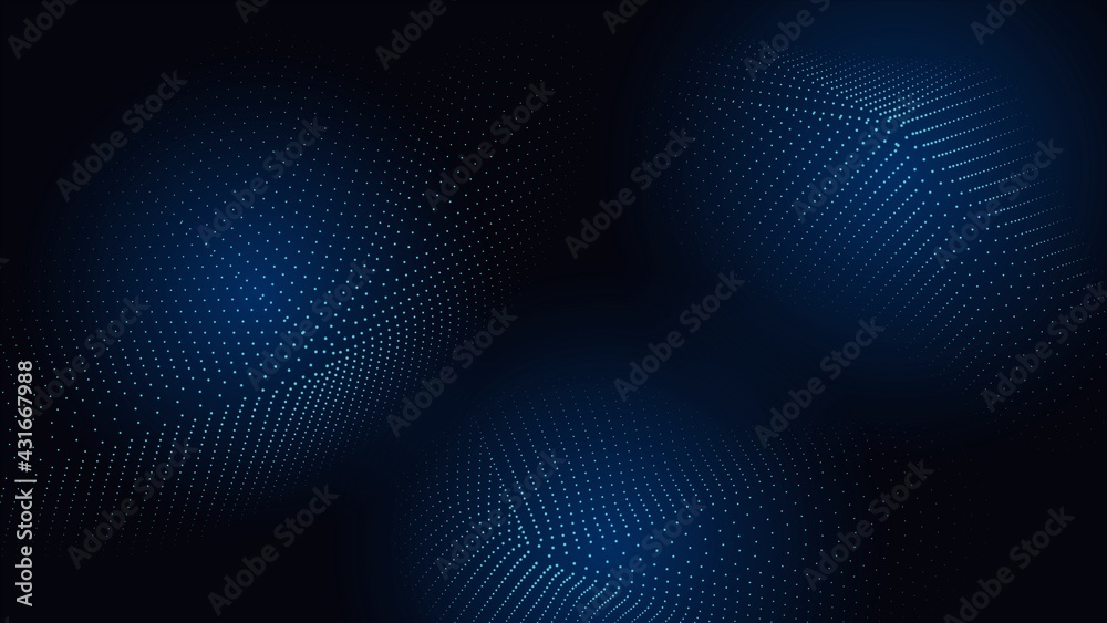 Abstract Geometric 3D White Spots on Dark Blue Background. Vector illustration