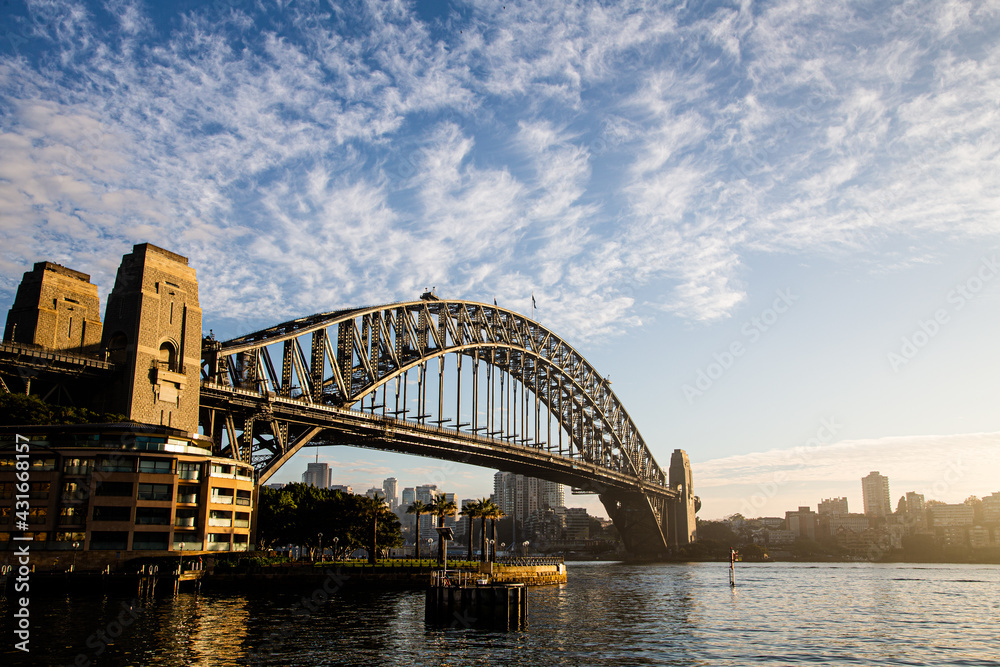 The harbour bridge from across the bay in Sydney, Australia