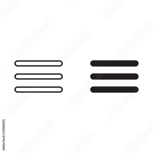 Hamburger menu icon for mobile apps and websites