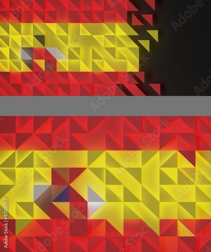 Abstract Spain Flag 3D Render (3D Artwork)