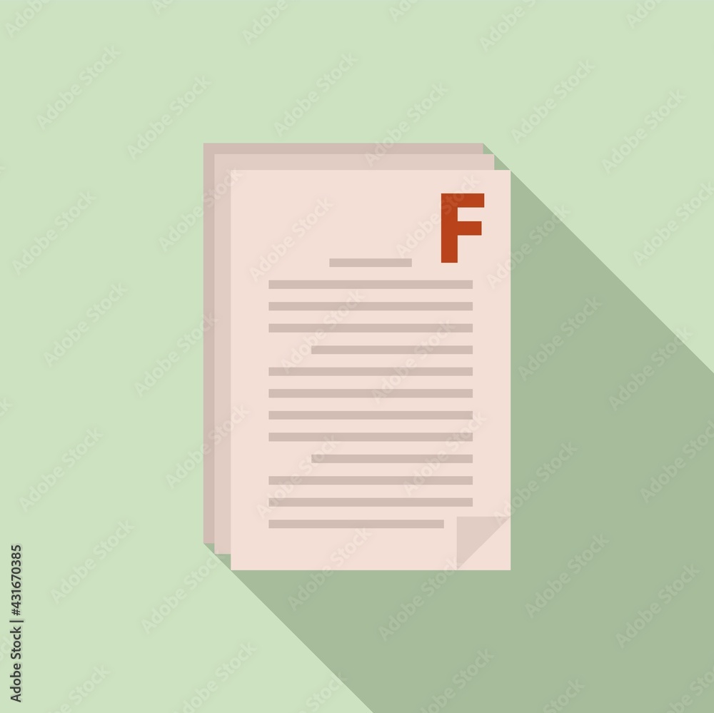 Bad test result teen icon, flat style Bad test result teen icon, flat style
