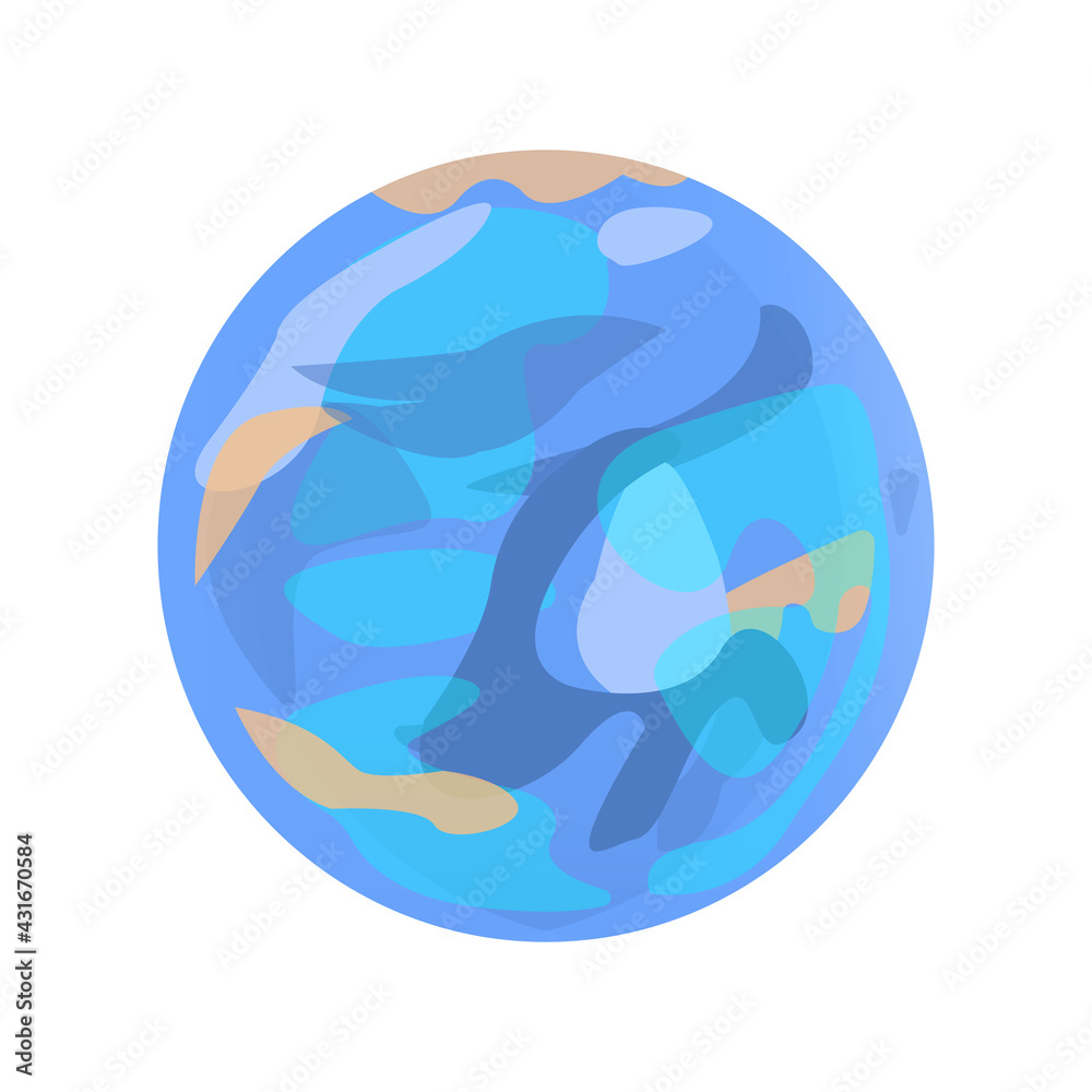 Isolated earth planet. World on white background. Vector cartoon illustration Isolated earth planet. World on white background. Vector cartoon illustration