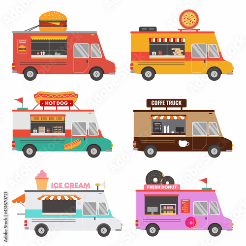 Set collection of fast food...