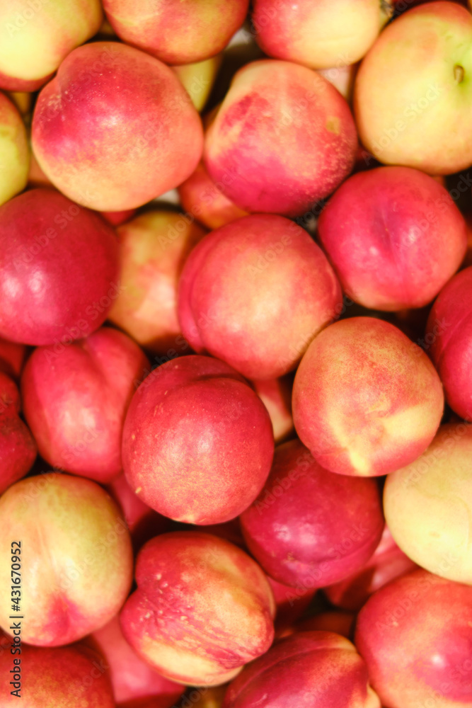 Red fresh nectarines, food background close-up Red fresh nectarines, food background close-up