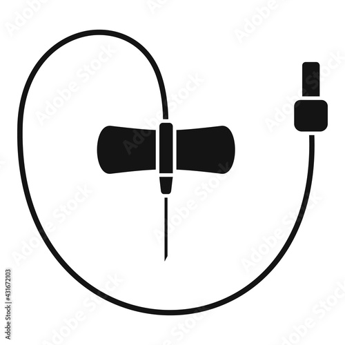 Butterfly catheter icon, simple style