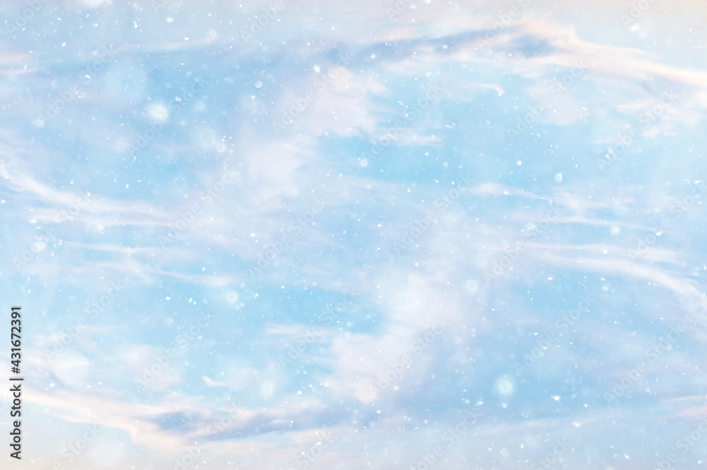 Obraz premium abstract snow background sky snowflakes gradient