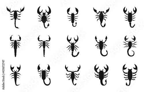 Scorpio icons set, simple style photo