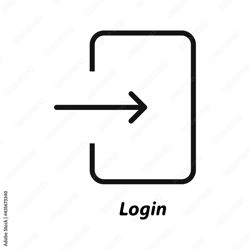 Login sign icon. Sign in symbol.Vector illustration isolated on white background. Login sign icon. Sign in symbol.Vector illustration isolated on white background.