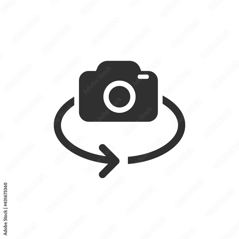Rotate camera mode.Vector illustration isolated on white background.