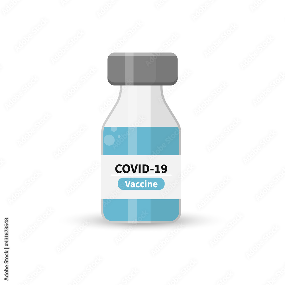 Vector image of a vaccine vial.Vector illustration isolated on white background. Vector image of a vaccine vial.Vector illustration isolated on white background.