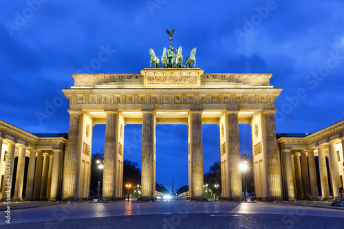 Berlin Brandenburger Tor Brandenburg Gate in Germany at night blue hour