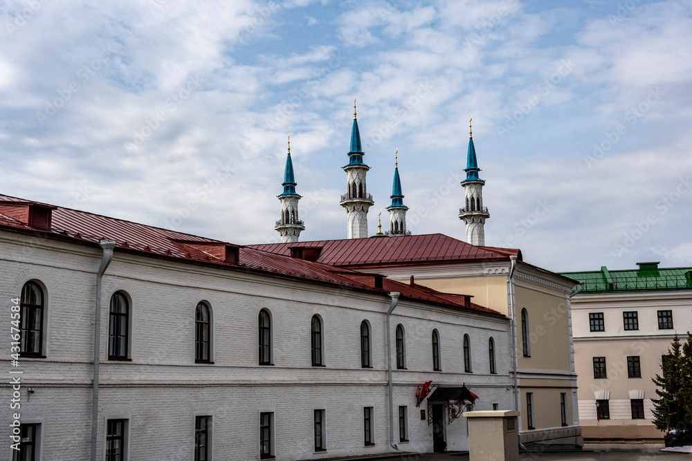beautiful architectural landscapes in the old part of Kazan and in the Kremlin