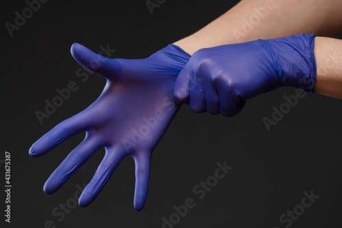 Glove medical sterile surgeon nurse. medicine. photo