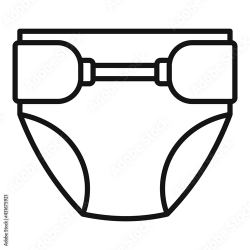 Newborn diaper icon, outline style